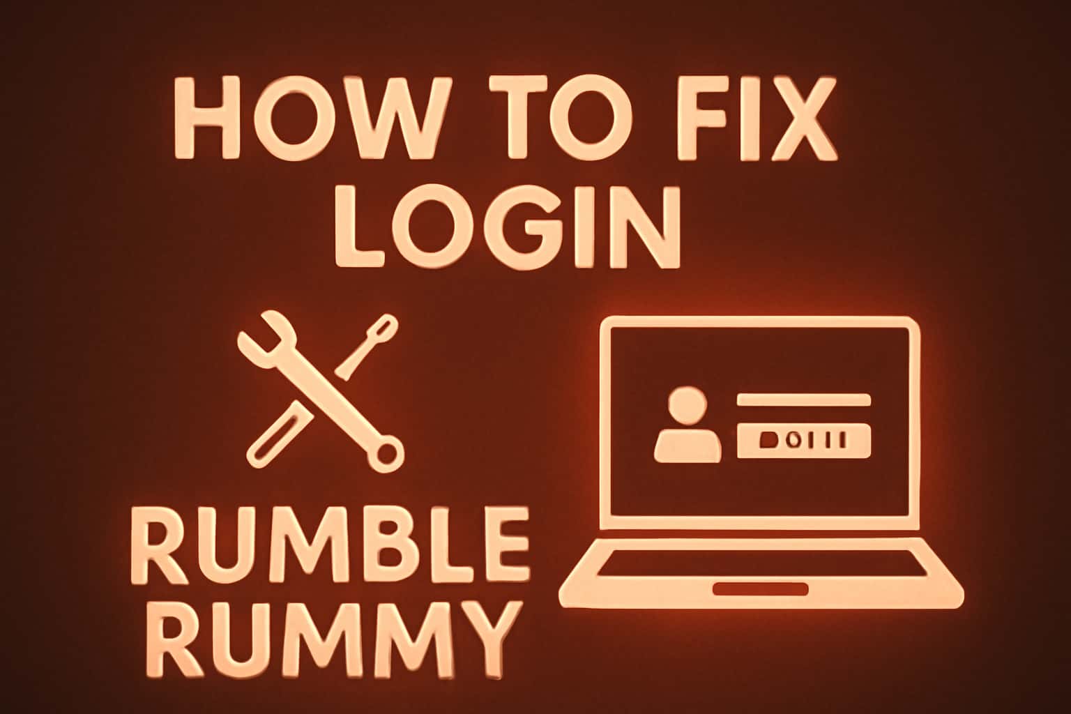 Informational graphic on troubleshooting login issues for Rumble Rummy.