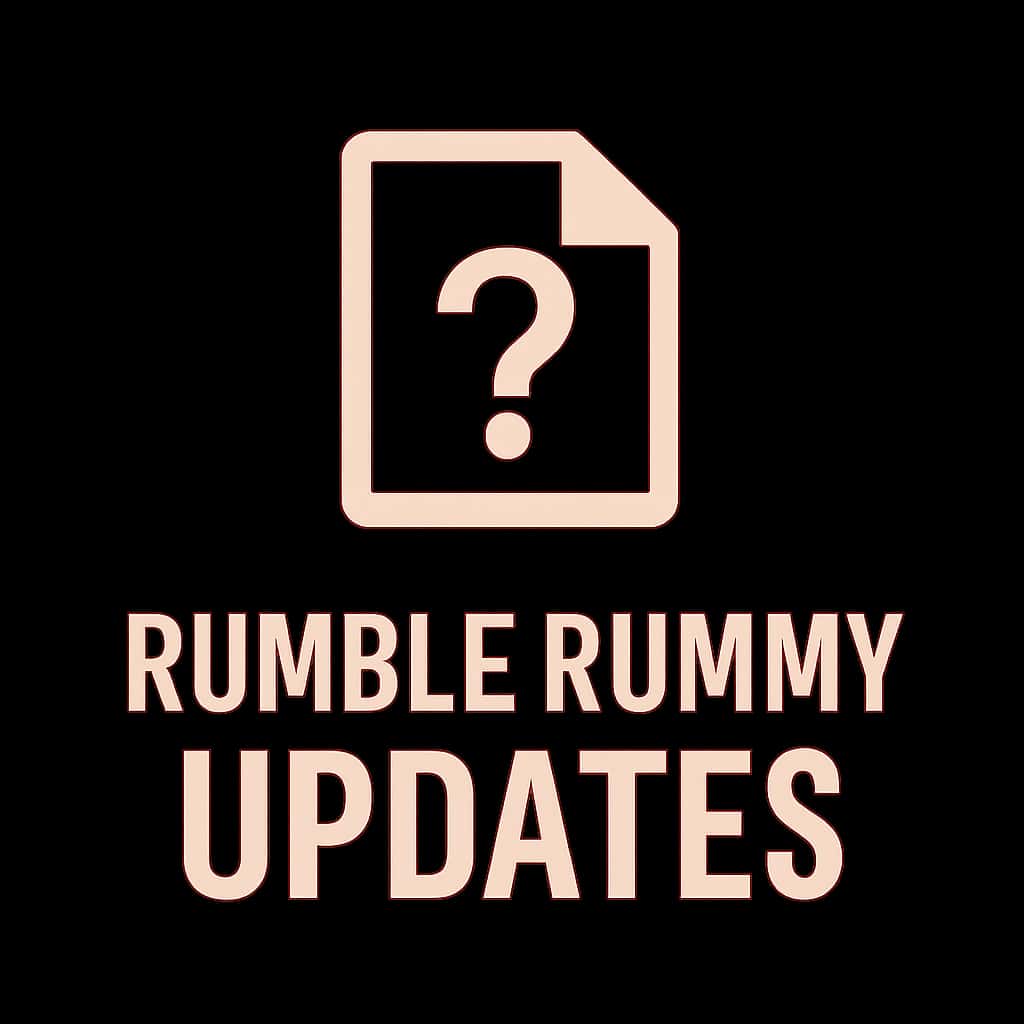 An icon representing Rumble Rummy Updates with clear text.