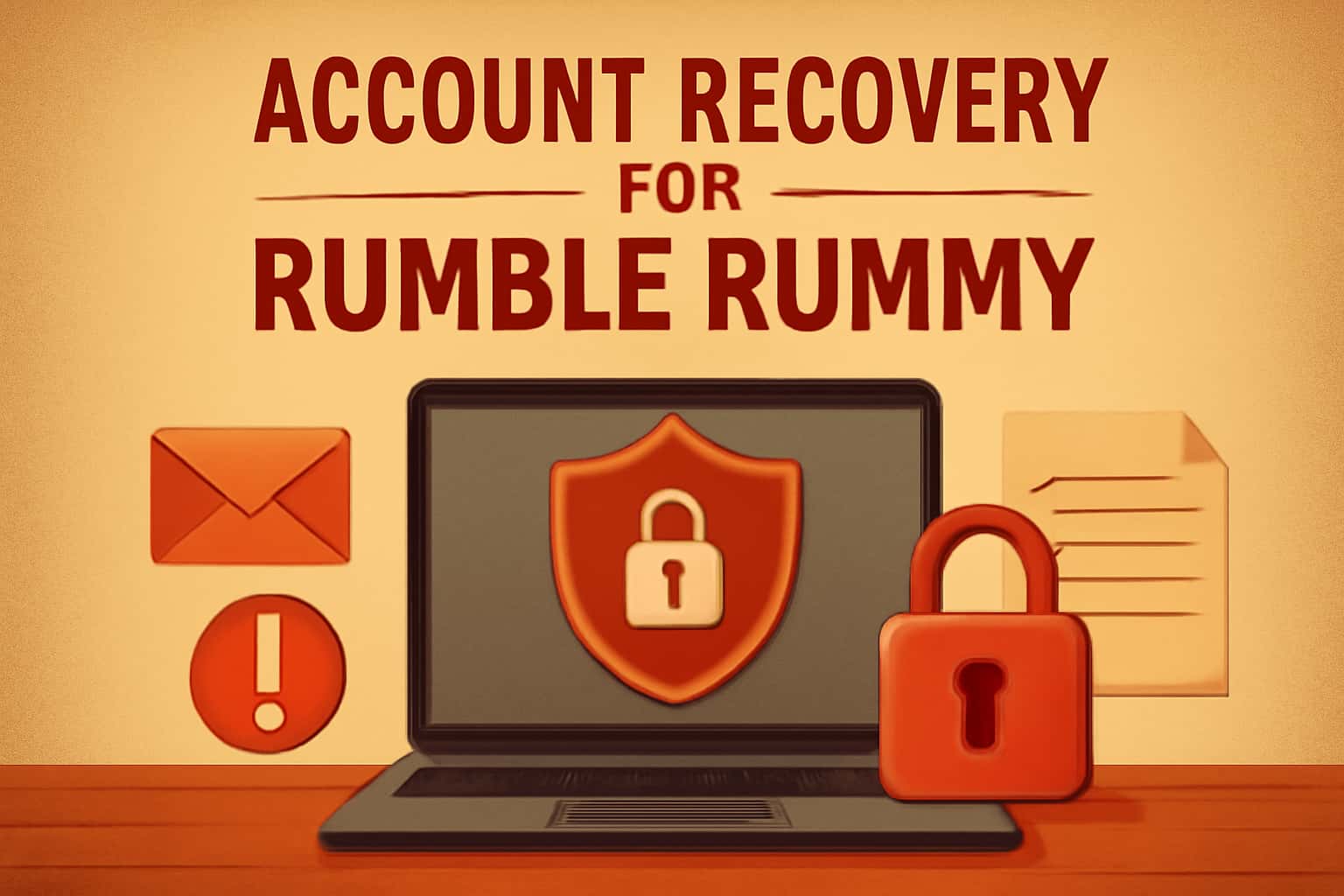 An informational graphic showing the account recovery process for Rumble Rummy.