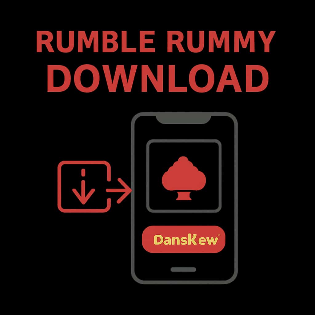 Diagram illustrating the steps of downloading Rumble Rummy.
