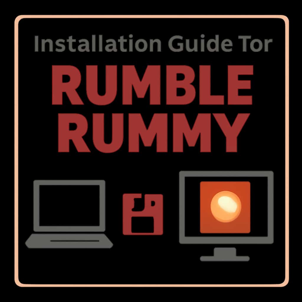 Illustration explaining Rumble Rummy installation steps.