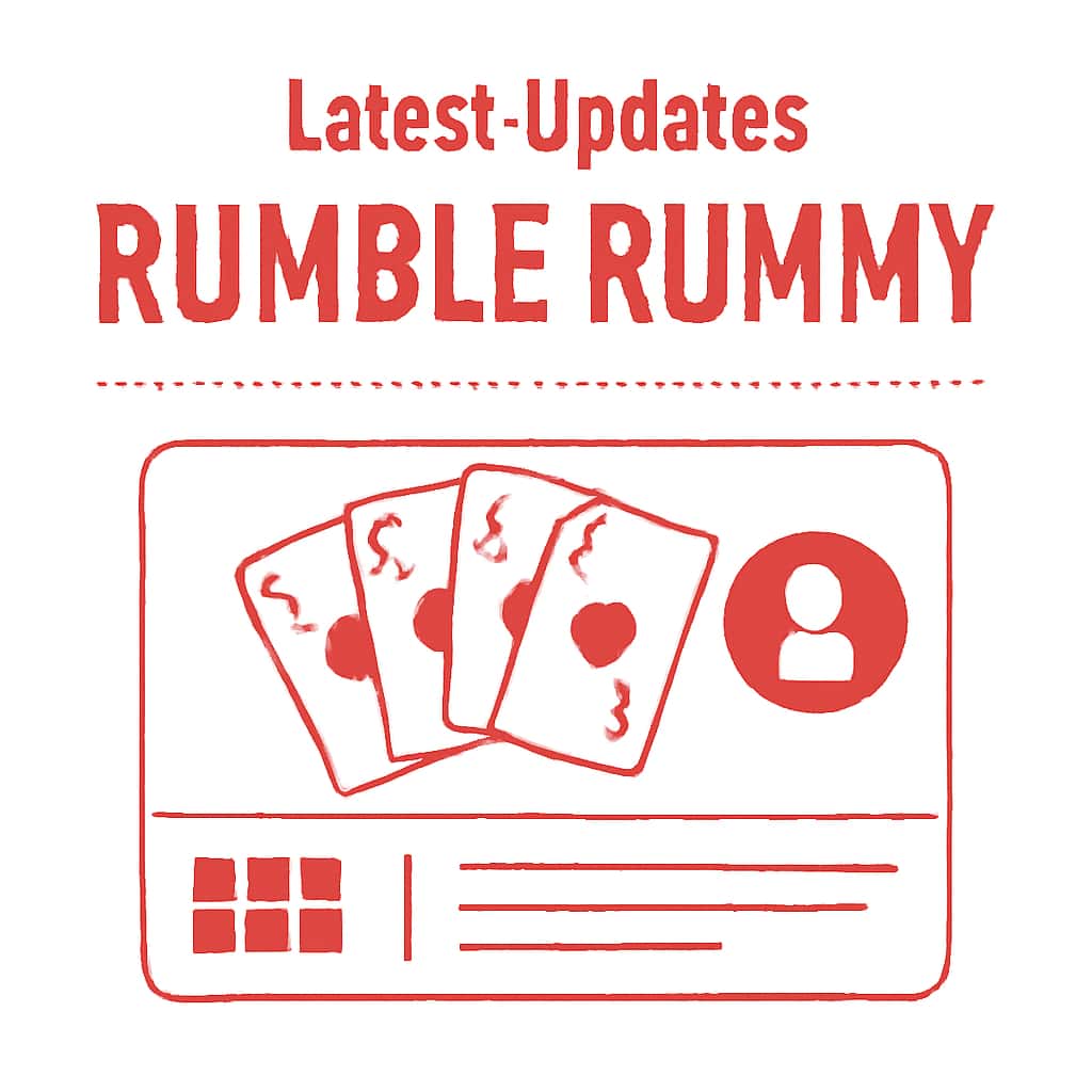 Illustration depicting the latest updates for Rumble Rummy.