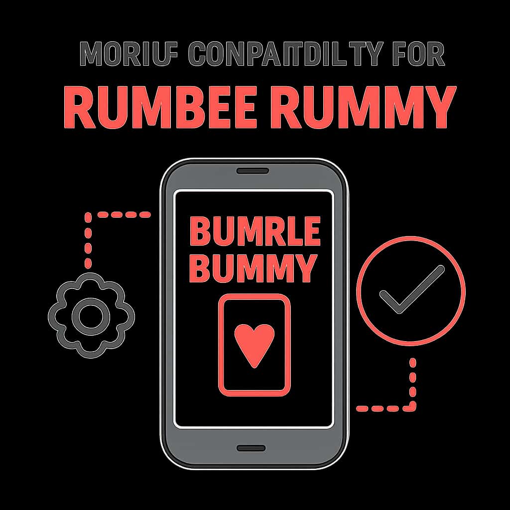 Diagram illustrating mobile compatibility for Rumble Rummy.
