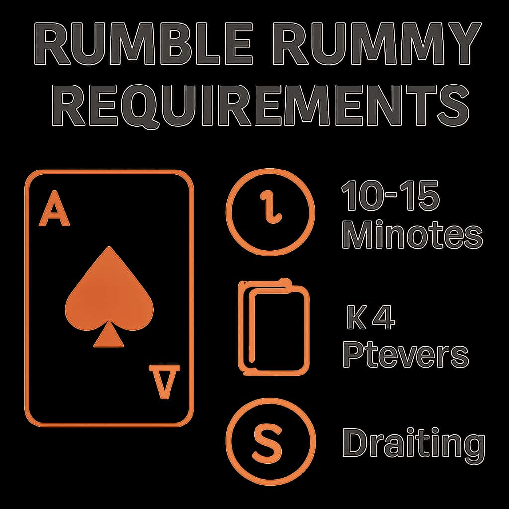 Diagram illustrating the key requirements for Rumble Rummy.