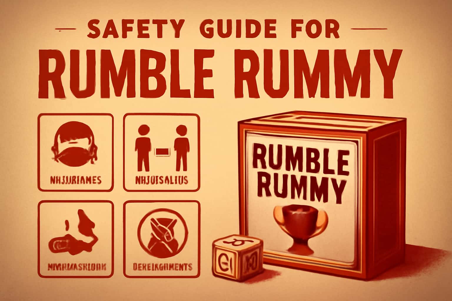 Illustration of the Safety Guide for Rumble Rummy, featuring the title prominently.