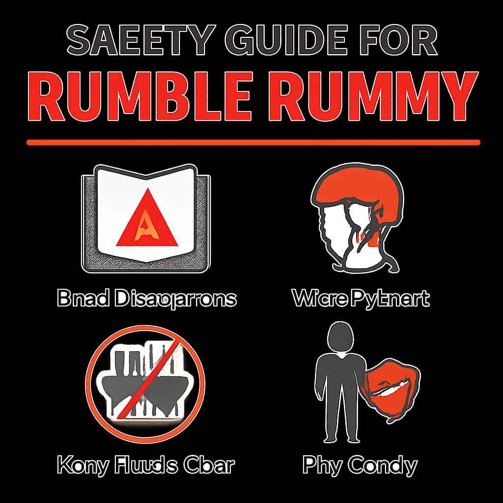 Diagram illustrating safety measures for using Rumble Rummy.
