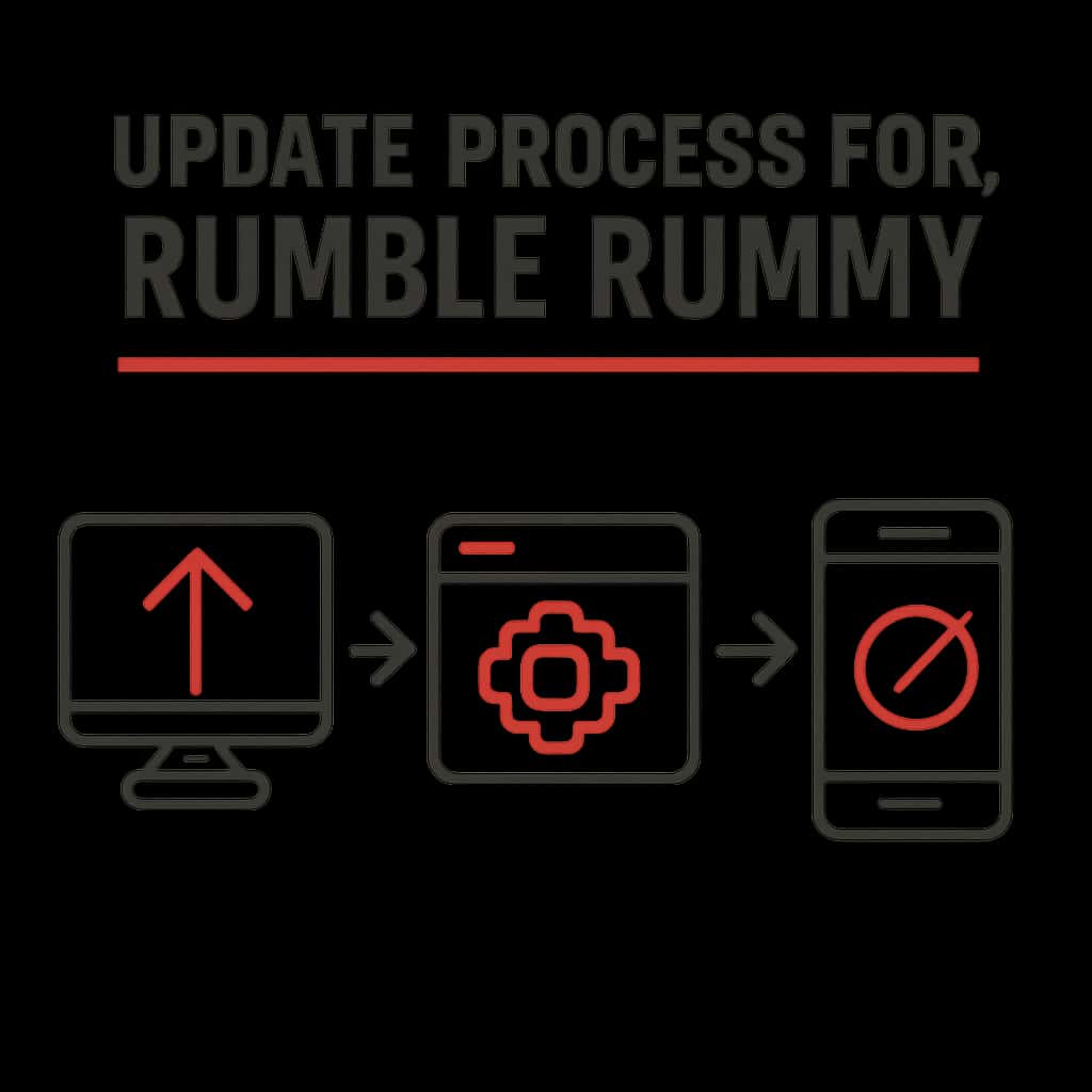 An educational diagram on the update steps for Rumble Rummy.